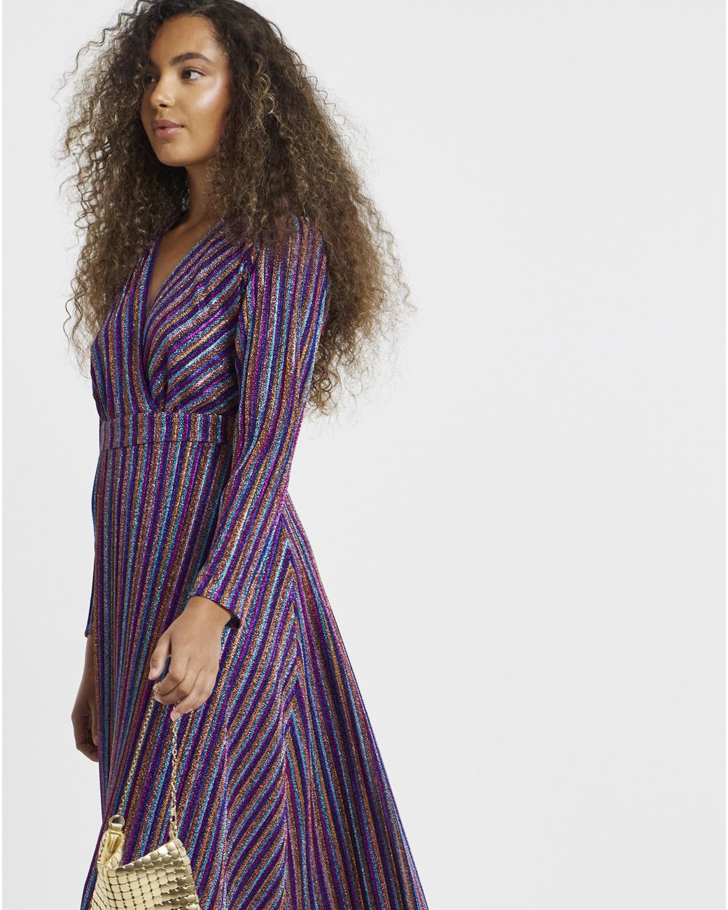 Flounce London Purple Stripe Maxi Dress
