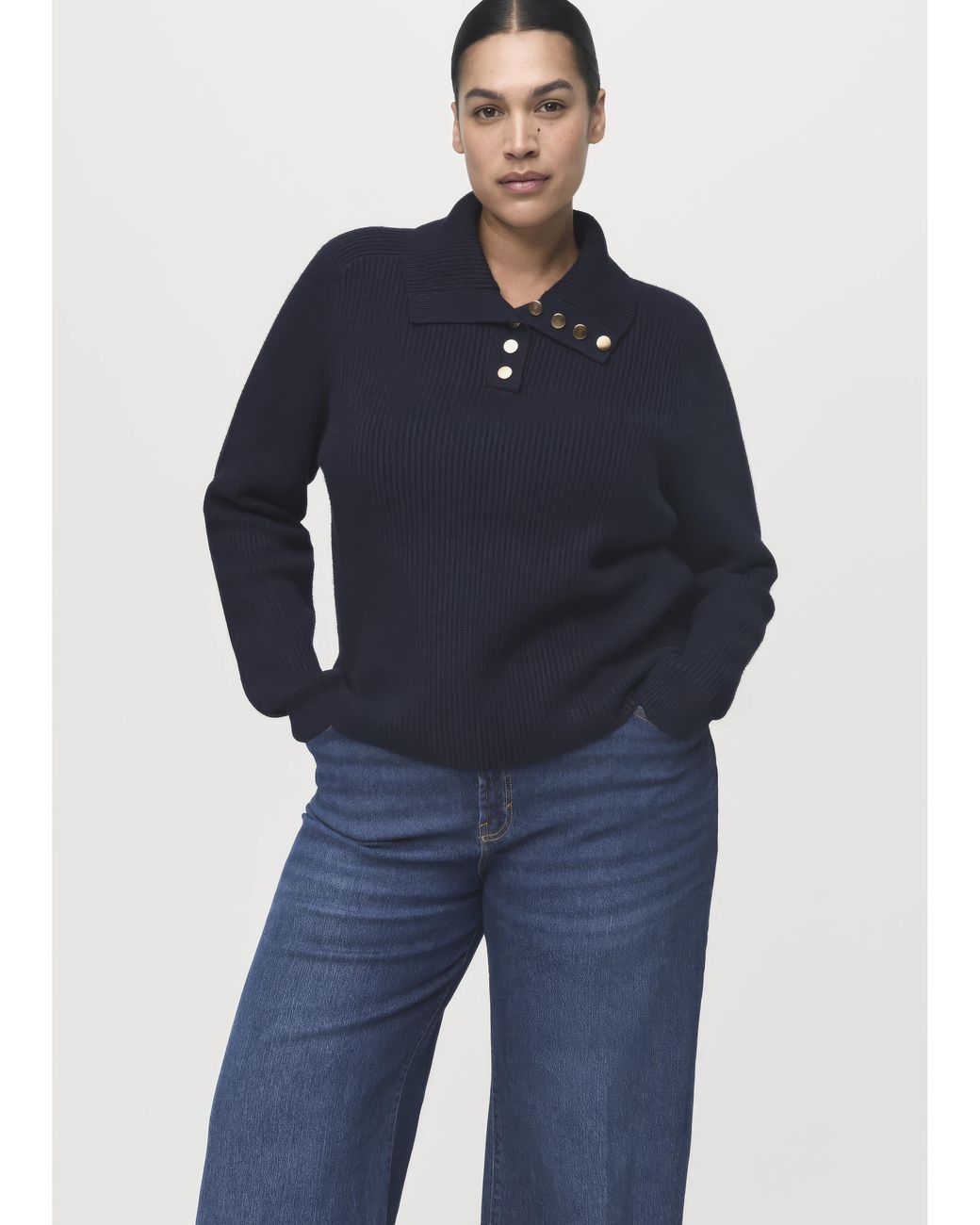 Mango Blue Wide Leg Jeans