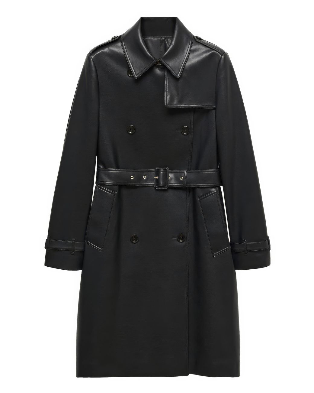 Mango Black Trenchcoat Polanapu
