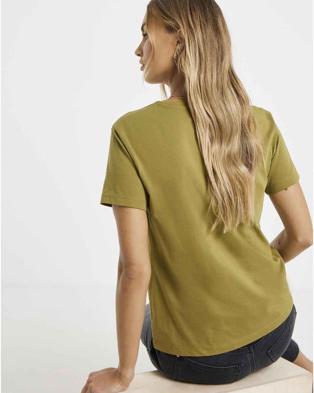Simply Be Green Slub Slim Fit Crew Neck T-Shirt