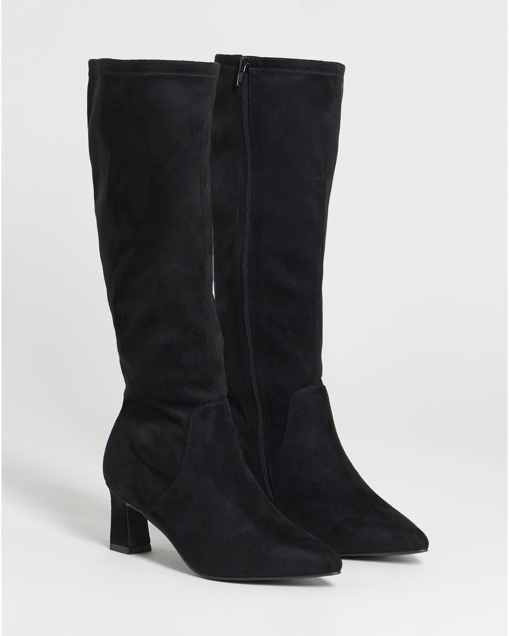 JD Williams Black Knee High Sock Boots D Fit Std