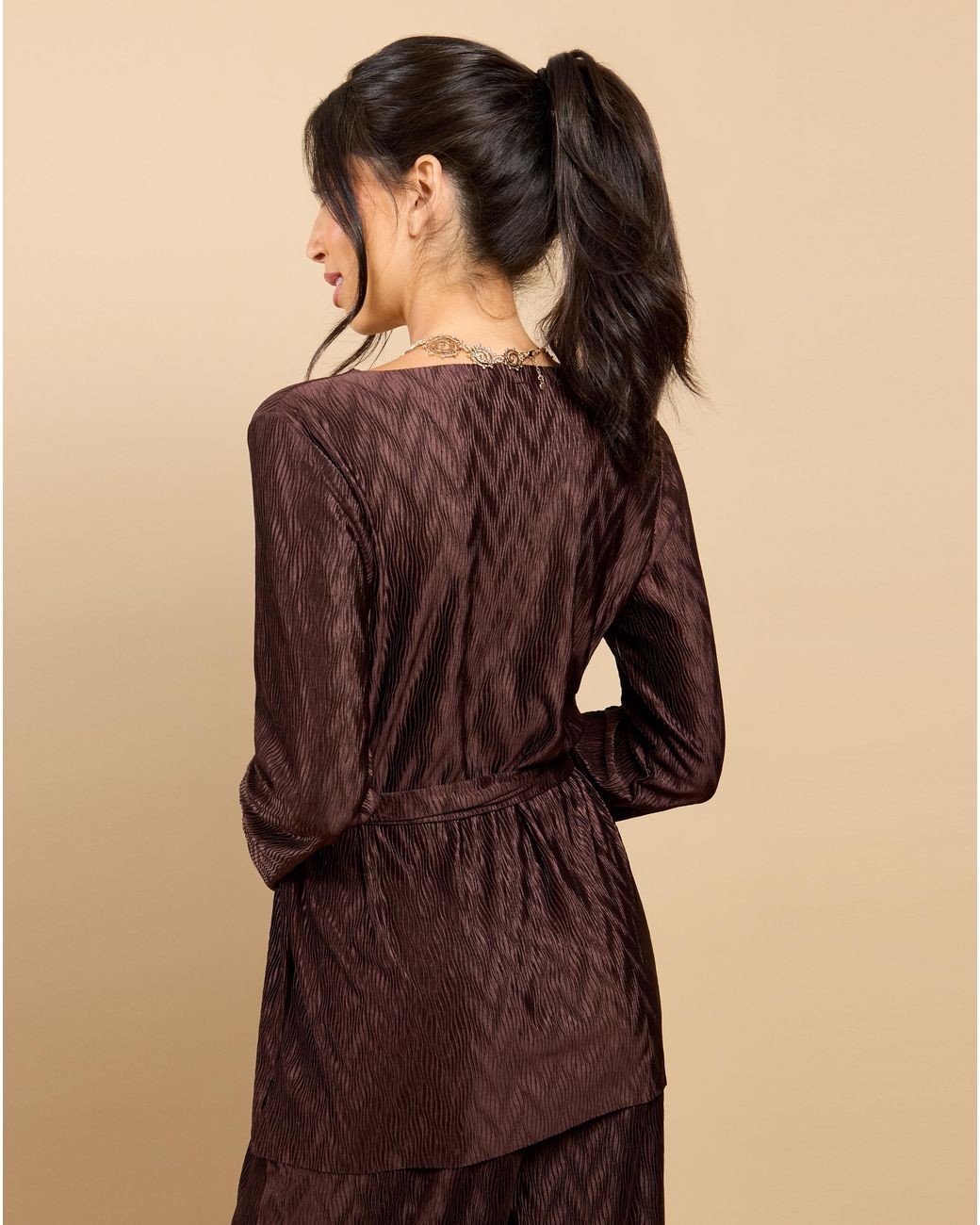 Little Mistress Natural Lm Plisse Top