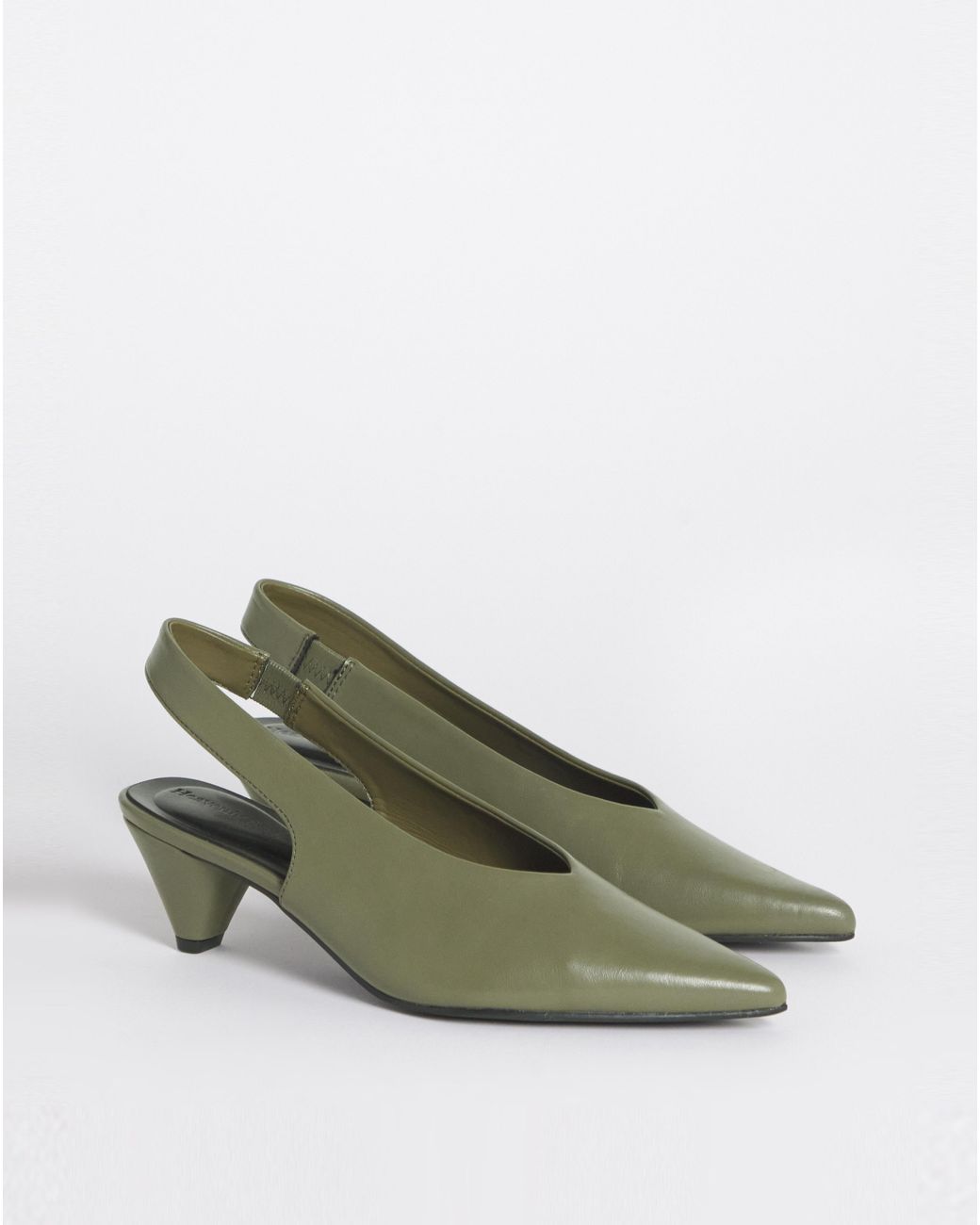 Heavenly Soles Blue Slingback Pointed Toe Heels Ex Wide