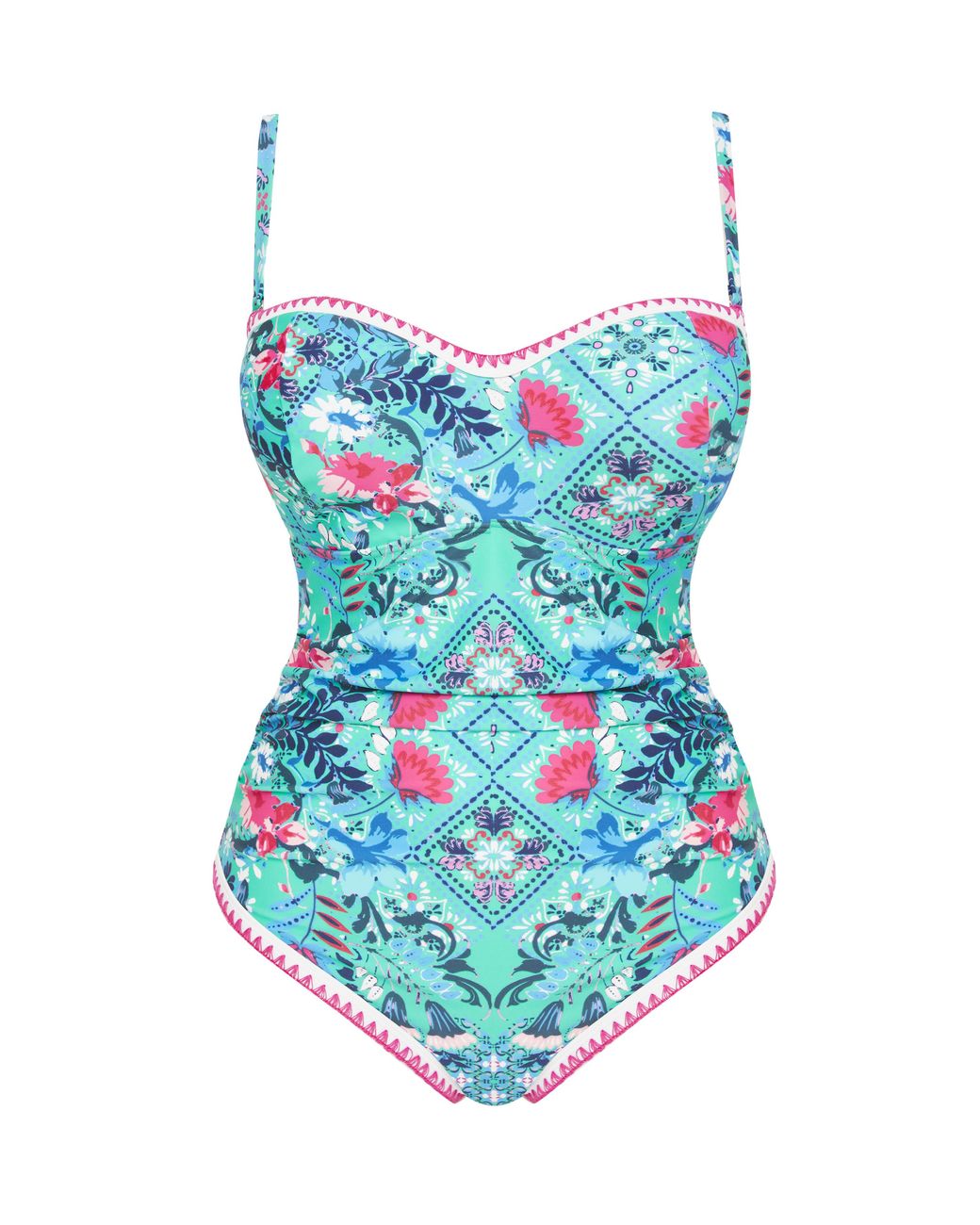 Figleaves Blue Frida Swimsuit Longer Length