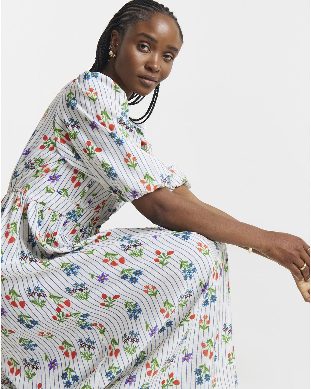 Simply Be White Waist Detail Midi Dress