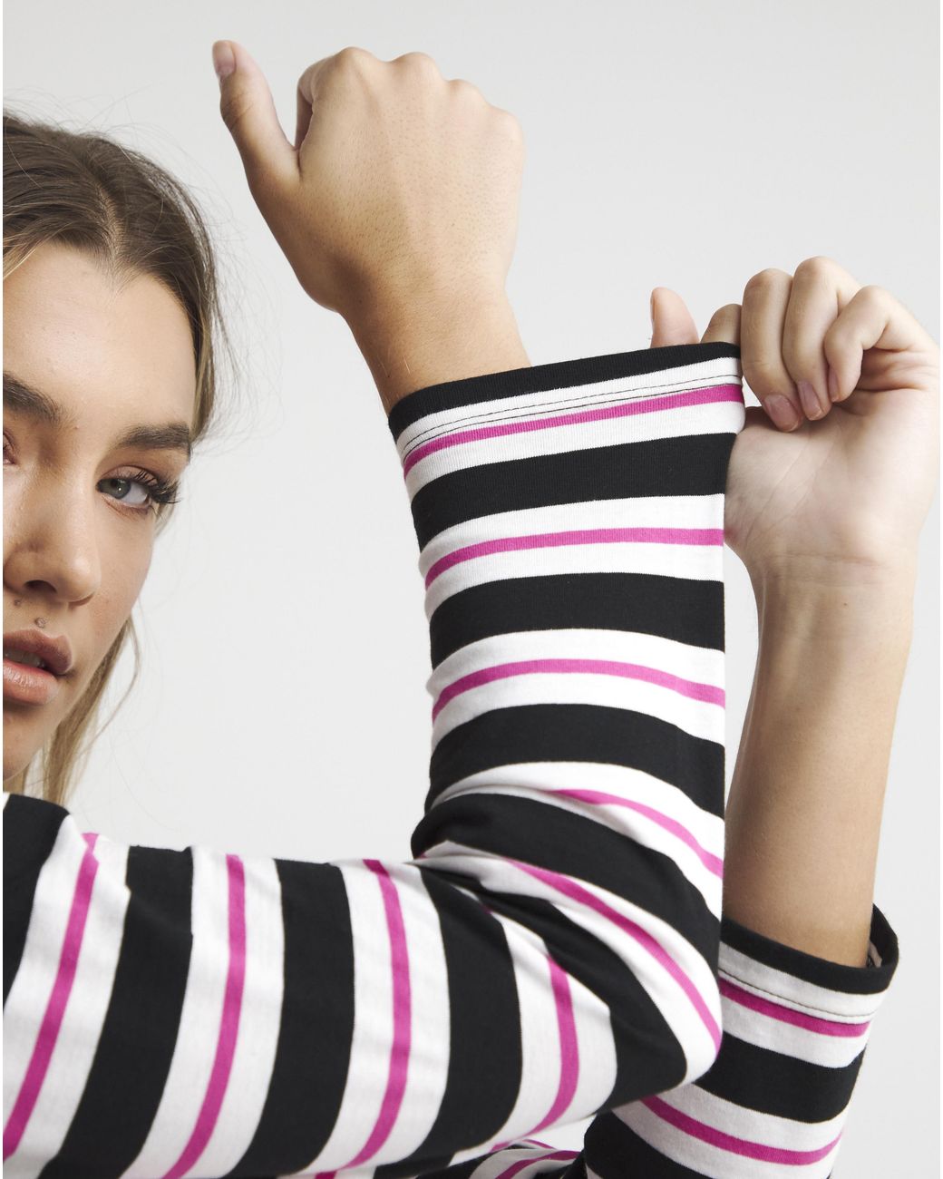 Simply Be White Long Sleeve Longline Oversized Tee