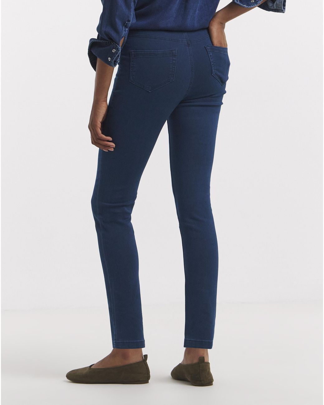 Simply Be Blue Dark Slim Pull On Jeggings
