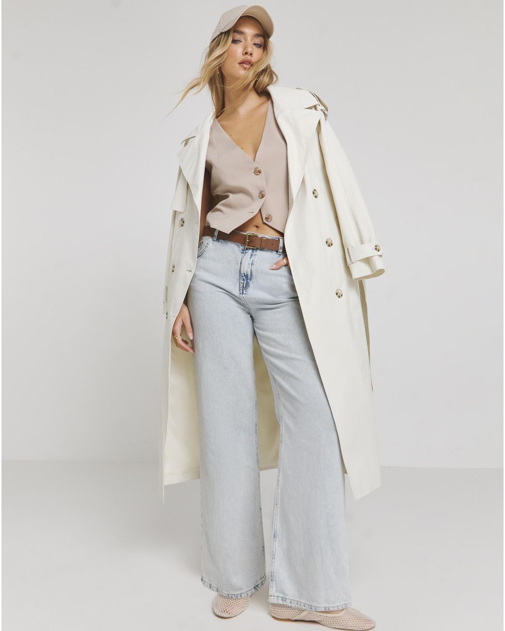 Simply Be White Neutral Tailored Waistcoat