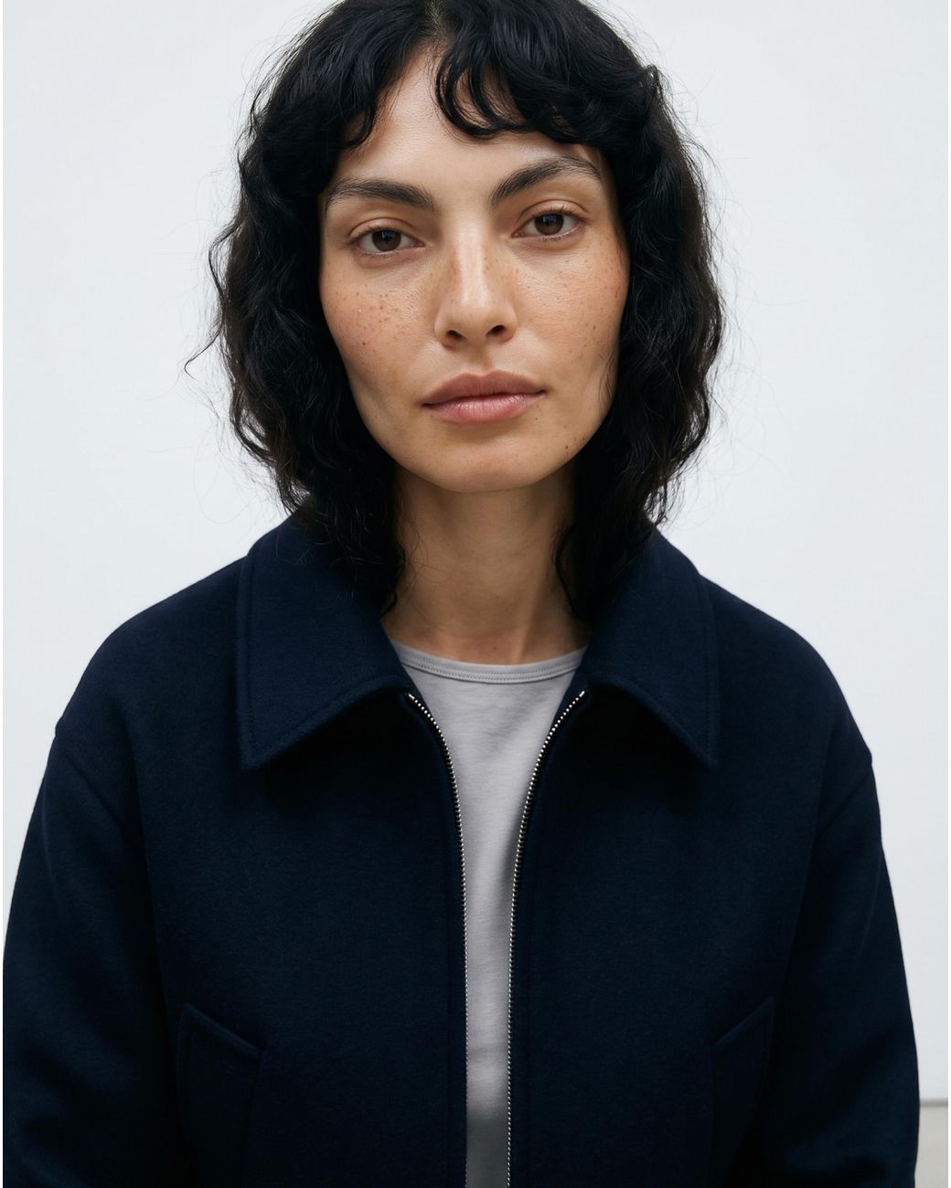 Mango Blue Wool Jacket