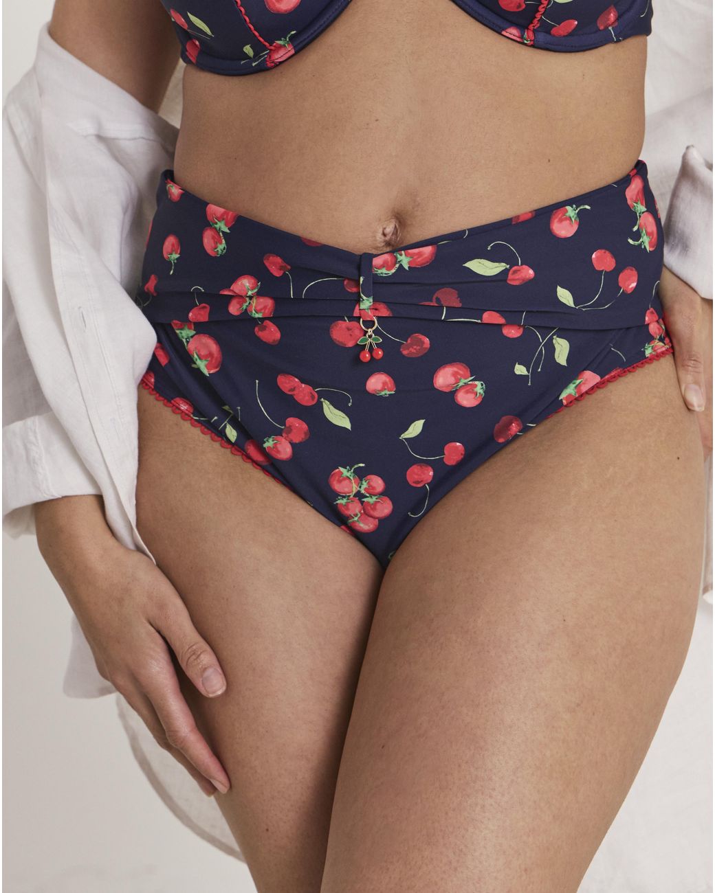 MAGISCULPT Blue Simply Be Cherry Print Bikini Brief