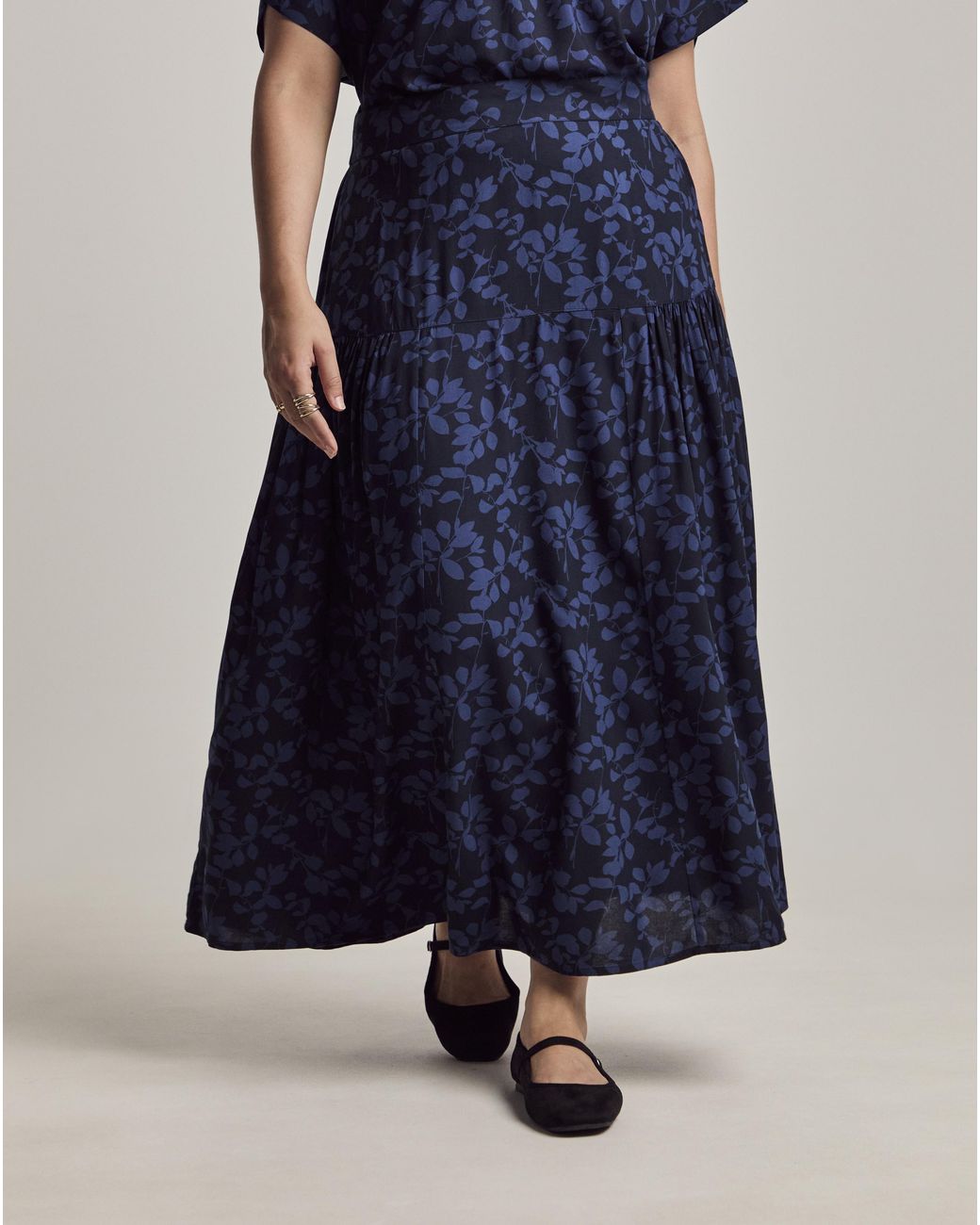 Julipa Blue Printed Maxi Skirt