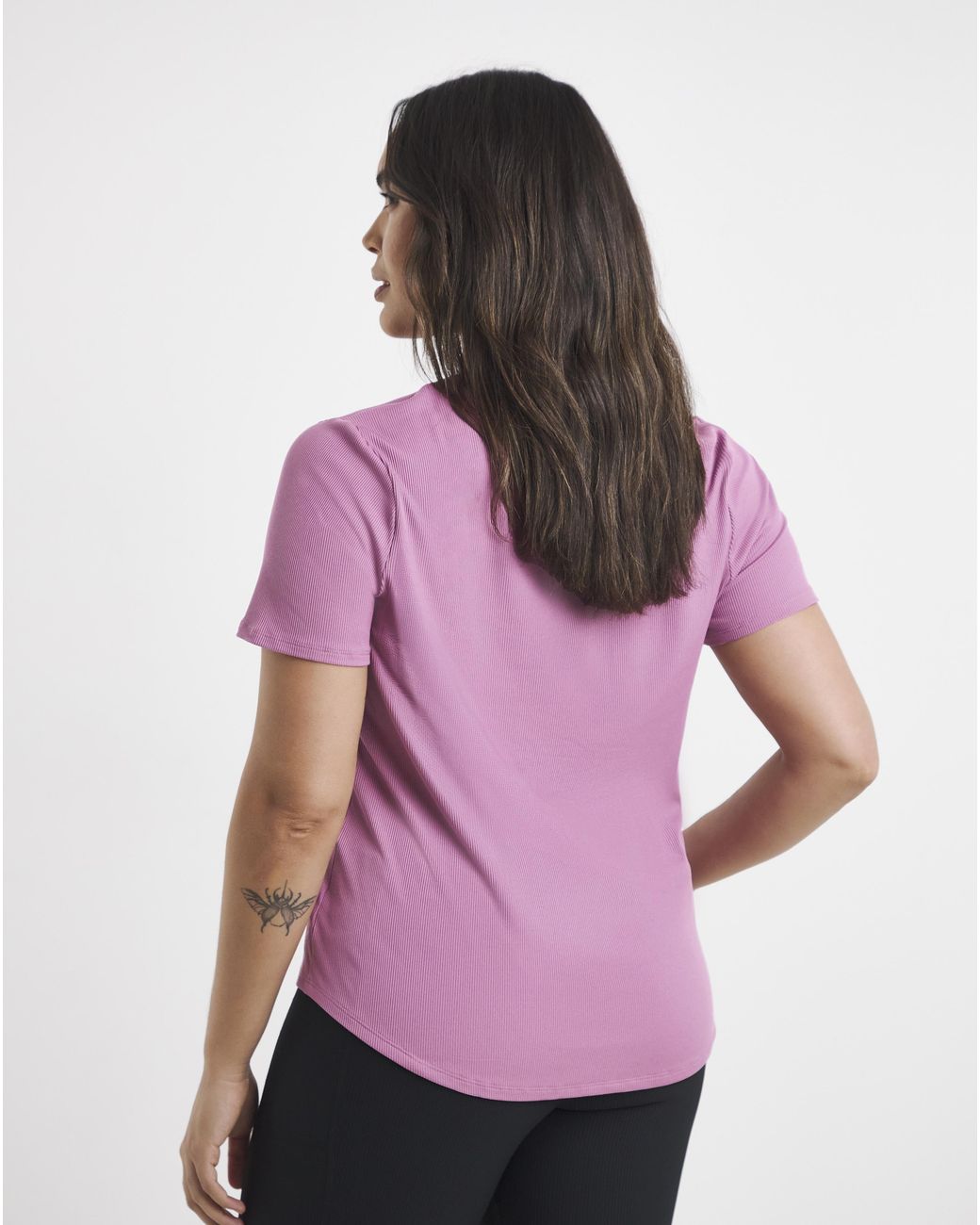 Skechers Purple Go Walk Luxe Rib T-Shirt