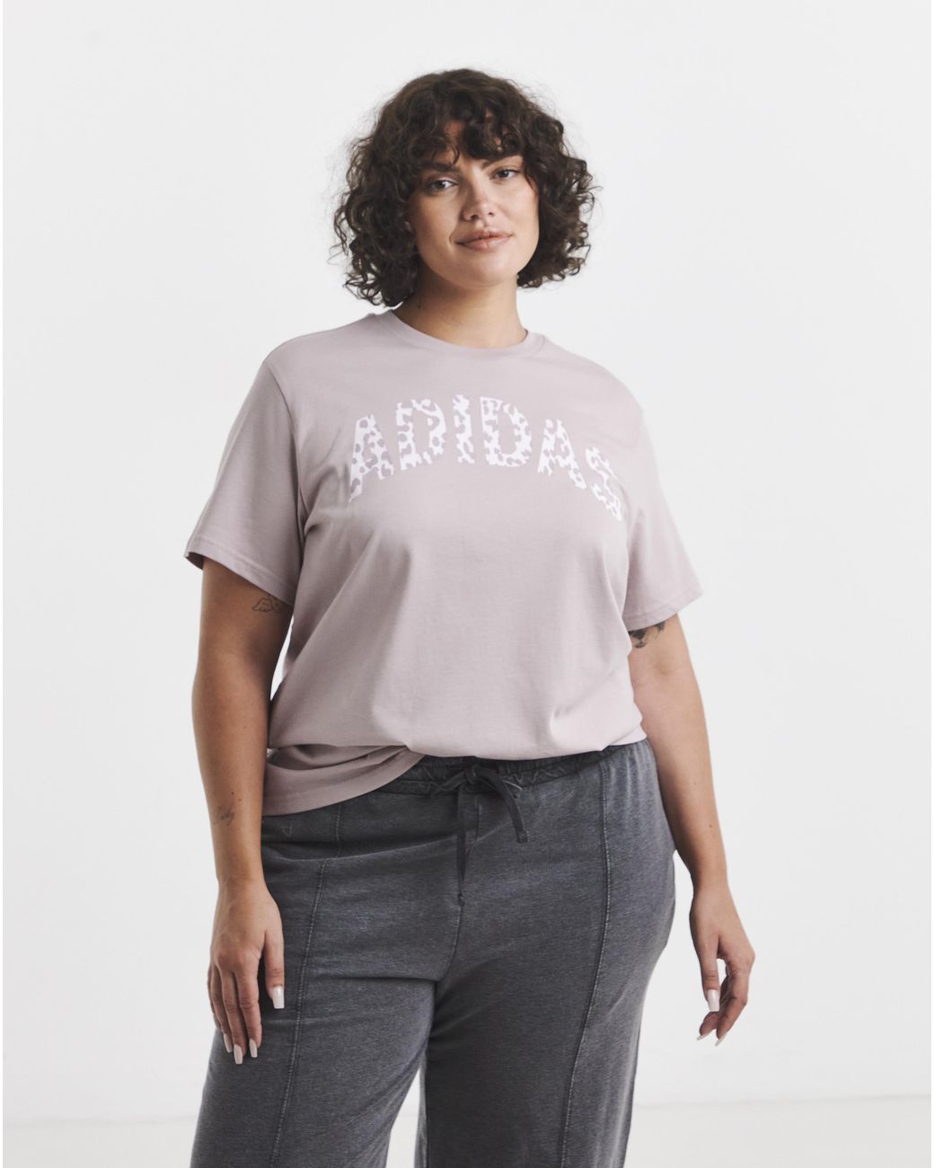 Adidas Pink Animal Loose Graphic T-Shirt