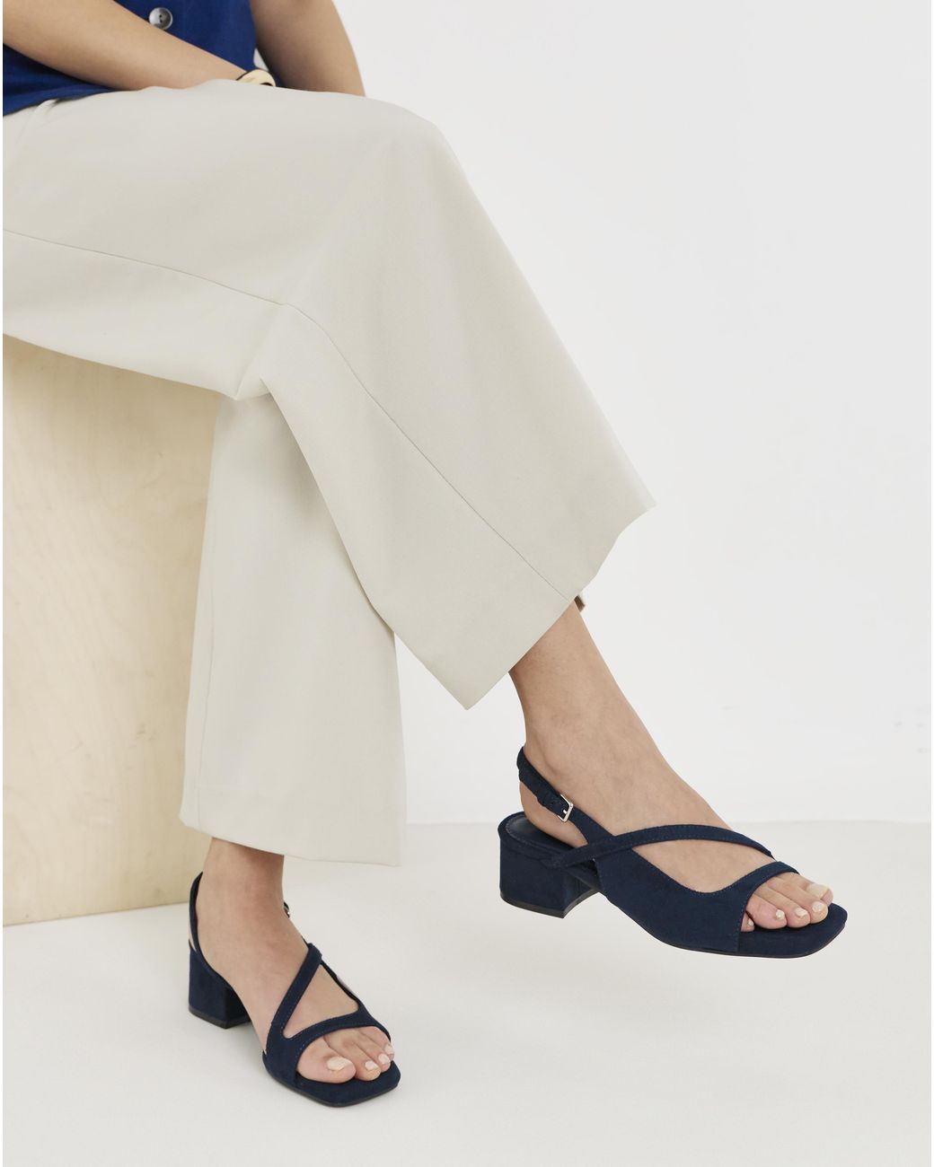 JD Williams White Crossover Slingback Sandals Ex Wide