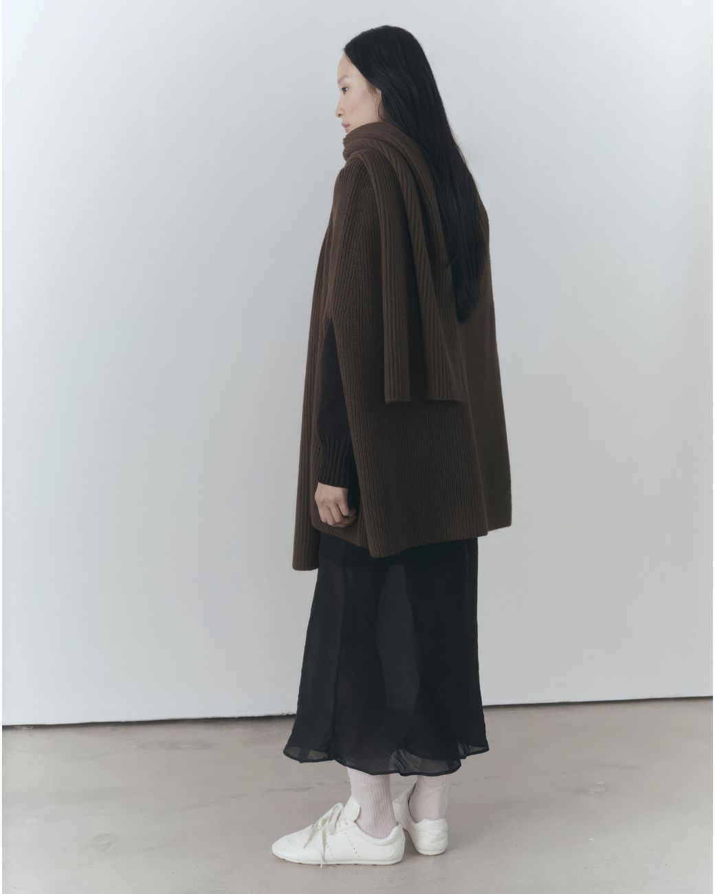 Mango Black Capri Cable Knit Cape