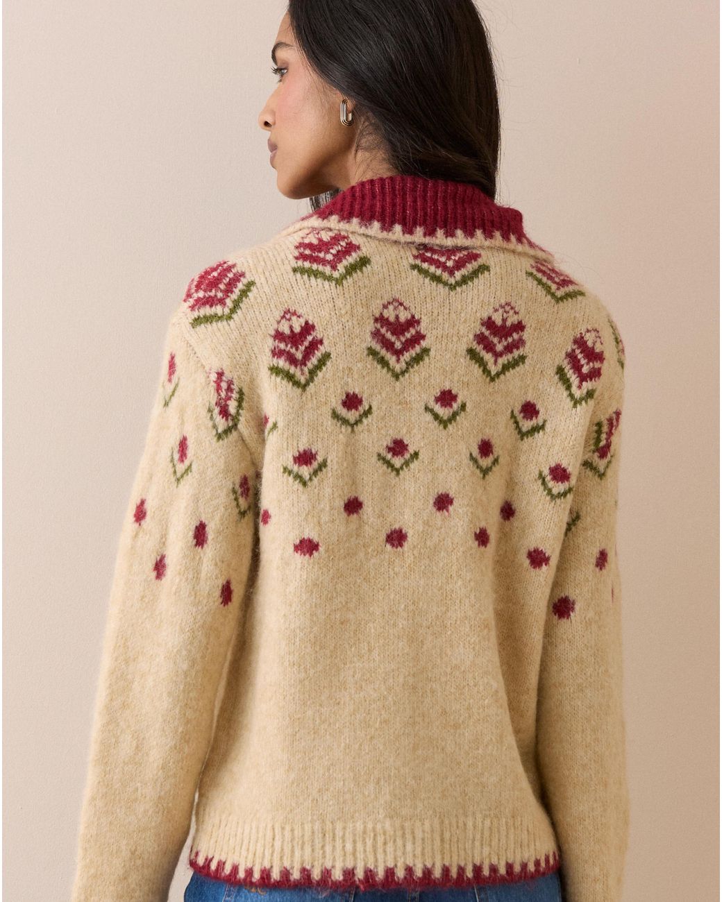 Nobody's Child Brown Ditsy Collar Jacket