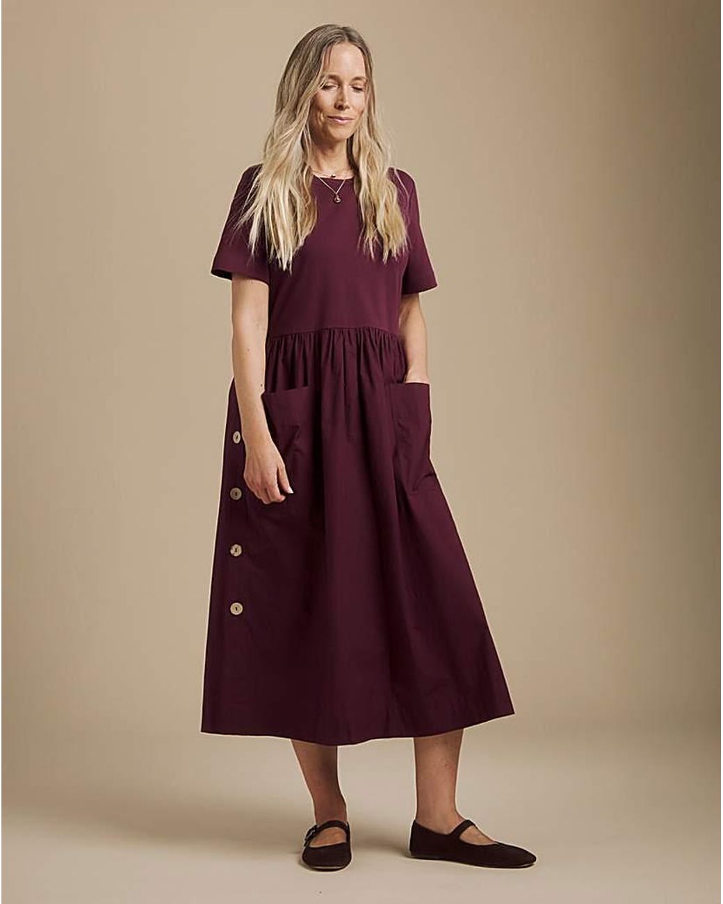 Julipa Blue Petite Button Detail Midi Dress
