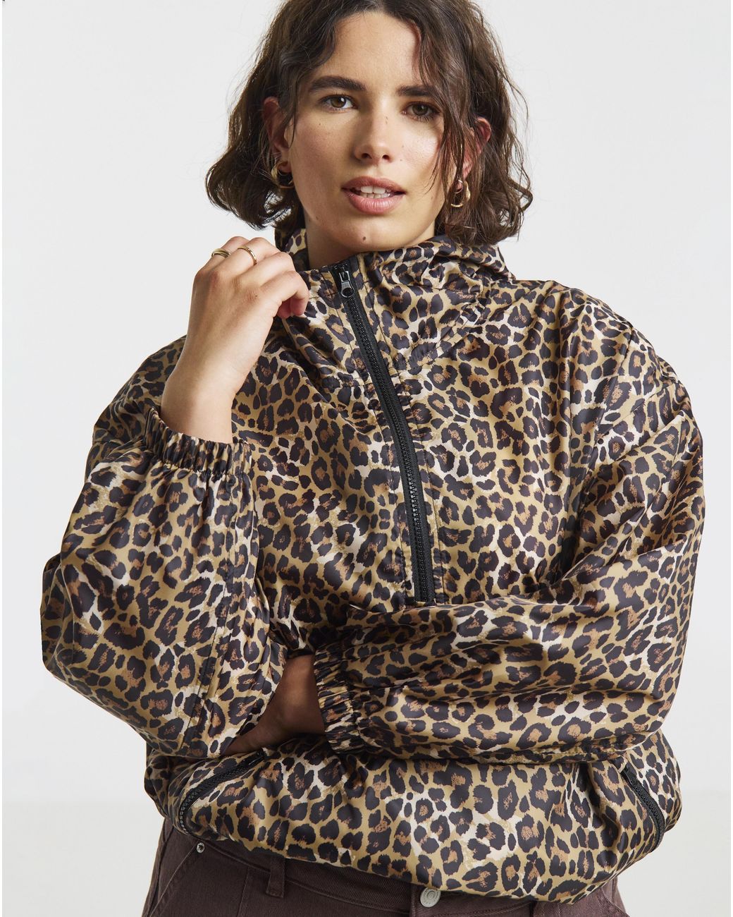 Simply Be Brown Quarter Zip Wind Breaker