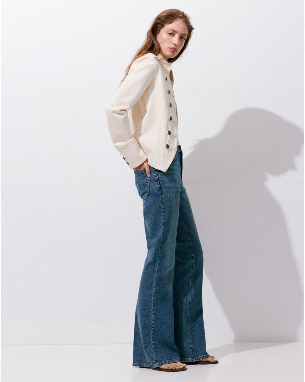 Mango Blue Violeta High Rise Flared Jean
