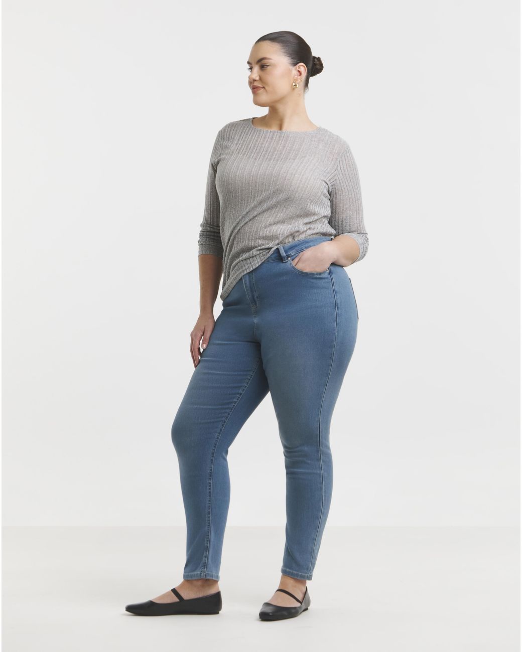 Simply Be Blue Slim Highwaist Super Stretch