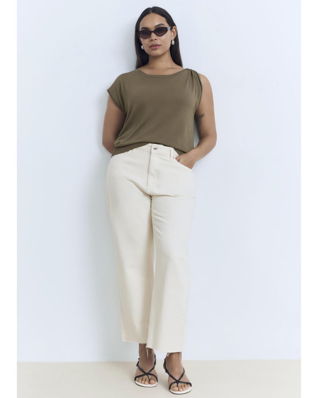 Mango Green Fine Knit Sweater