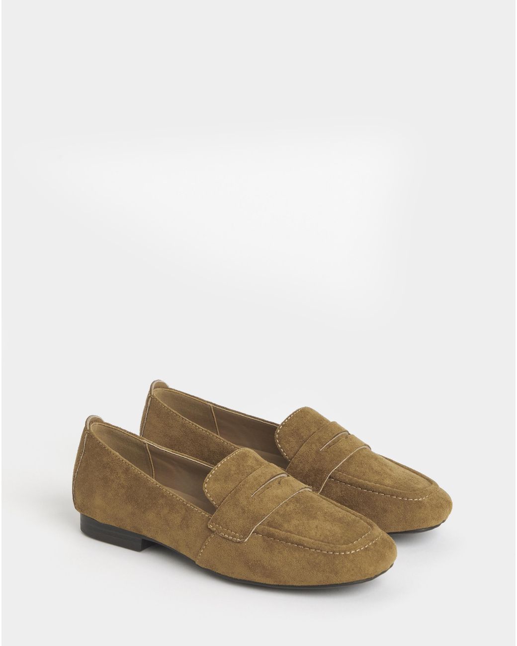 Heavenly Soles White Soft Square Toe Loafer Wide