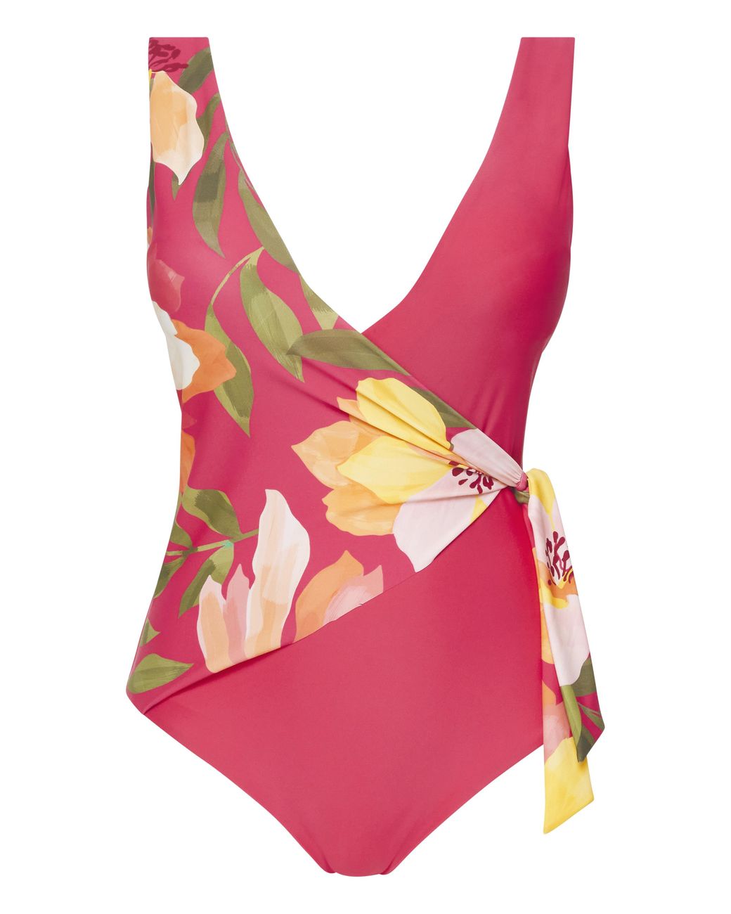 JD Williams Pink Hawaii Wrap Front Swimsuit