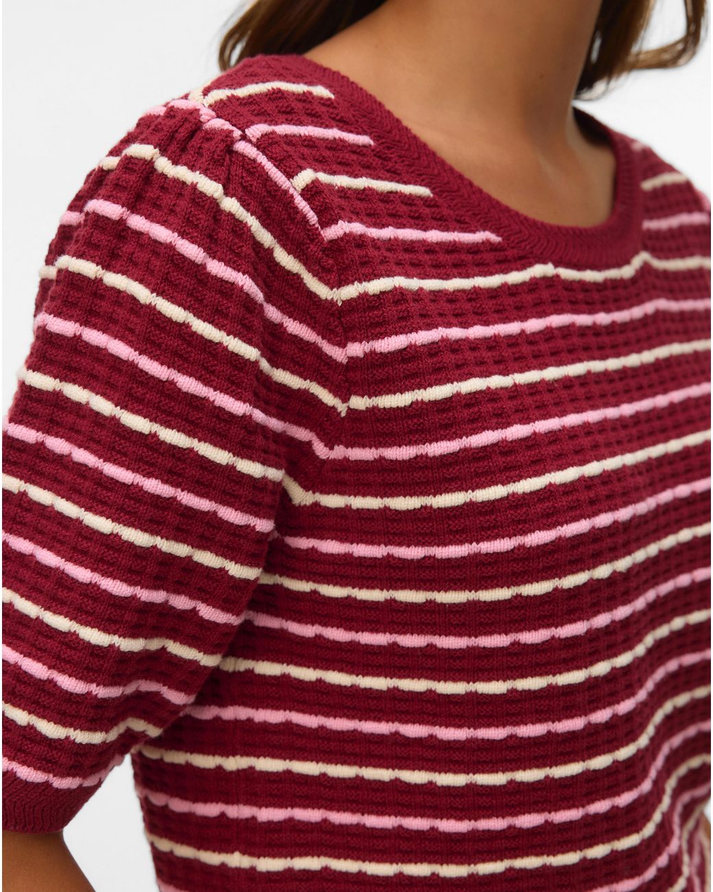 Vero Moda Red Monica O-Neck Knit Top