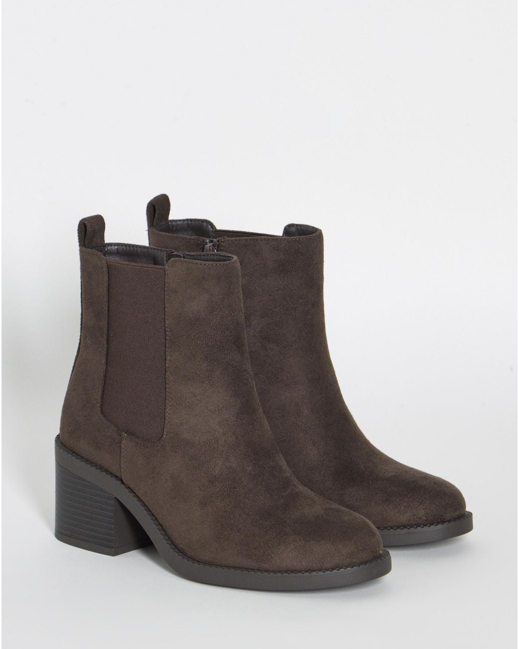 Simply Be Brown Block Heel Chelsea Boot Wide