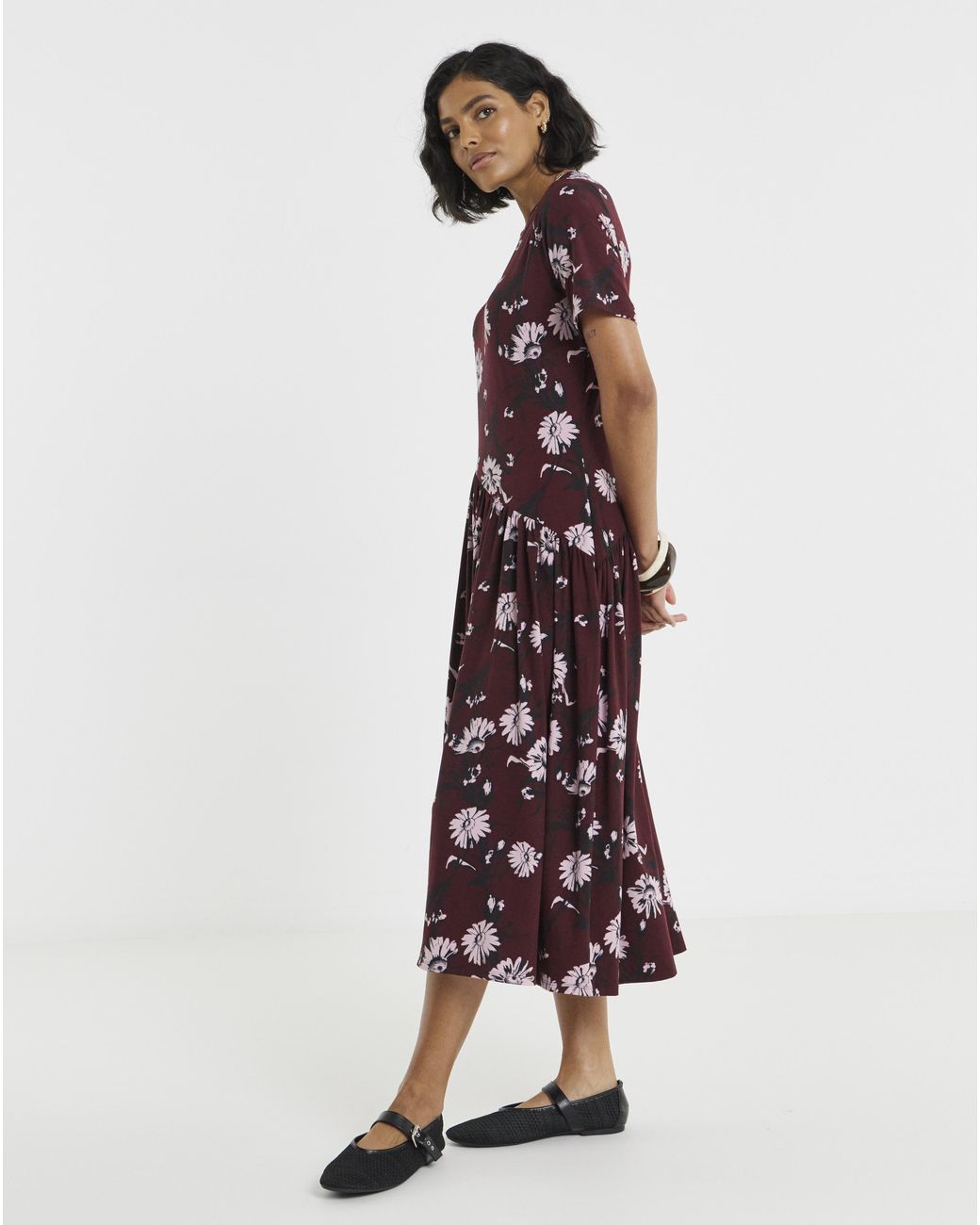 Simply Be Purple Jersey Asymmetric Seam Midi Dress