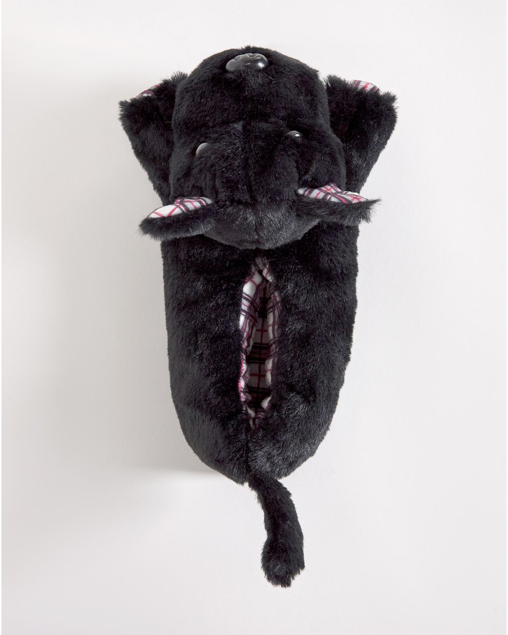 Simply Be Black Scotty Dog Novelty Slippers Wide Fit