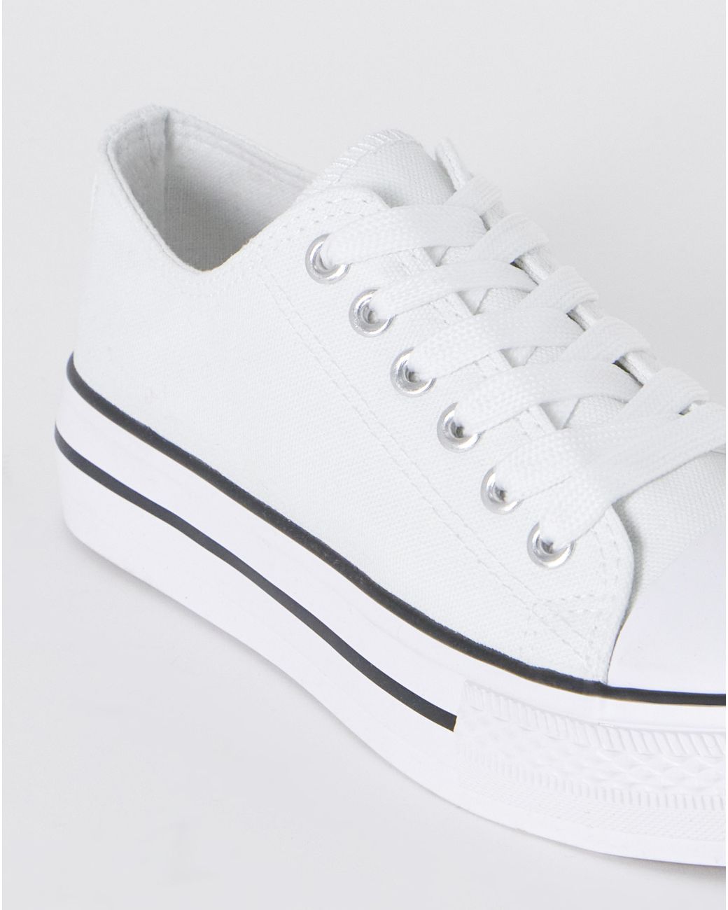 Simply Be Blue Low Cut Trainers Wide
