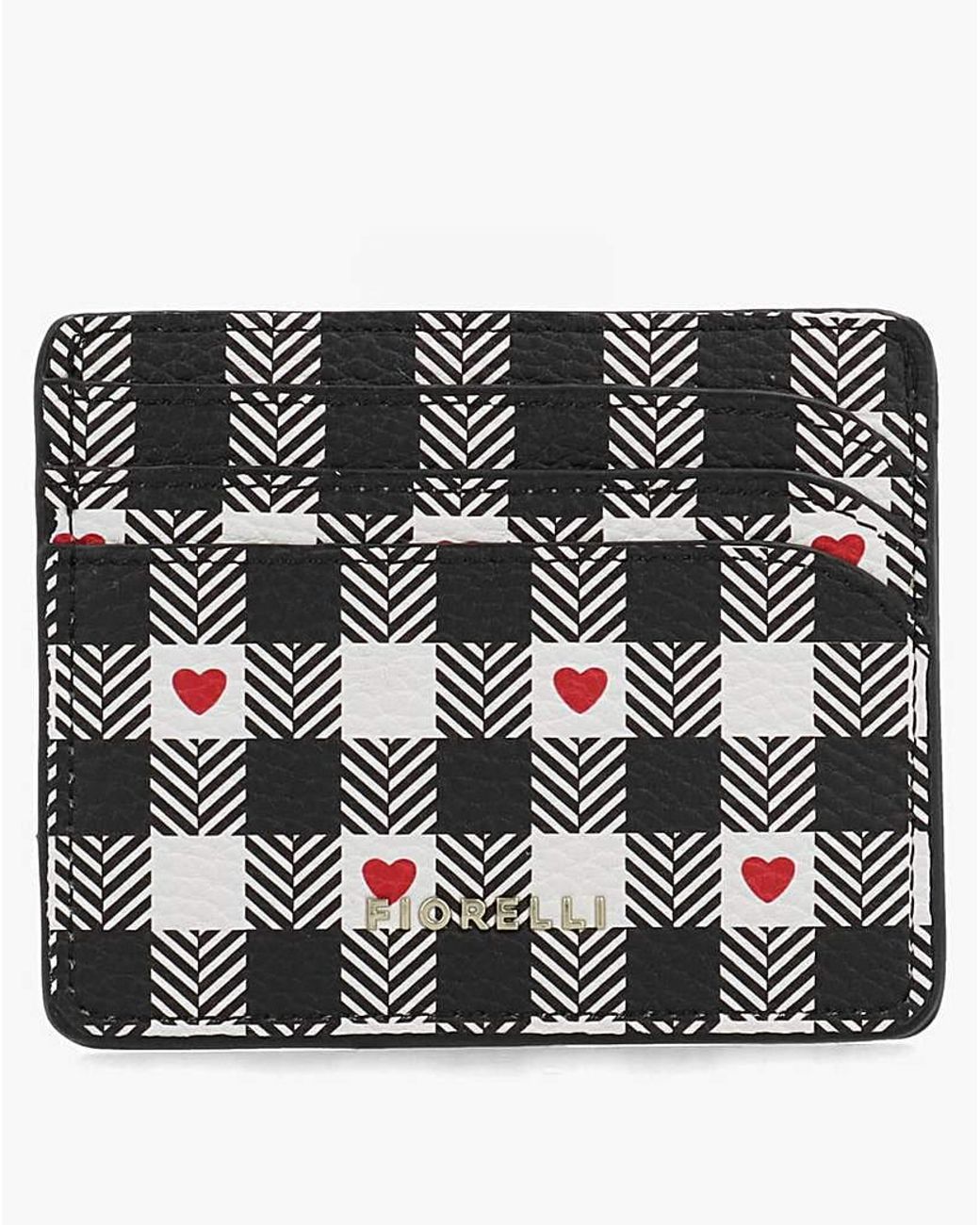 Fiorelli Black Marnie Gingham Heart Card Case