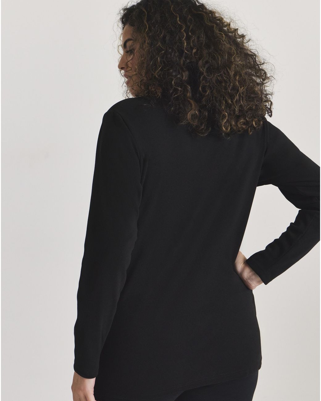 Pretty Secrets Black Thermal Brushed Fleece Long Sleeve Top
