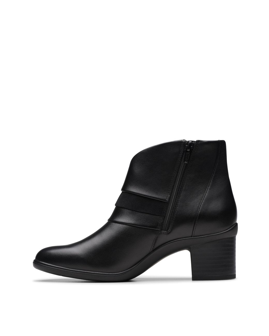 Clarks Black Heeled Ankle Boot Wide
