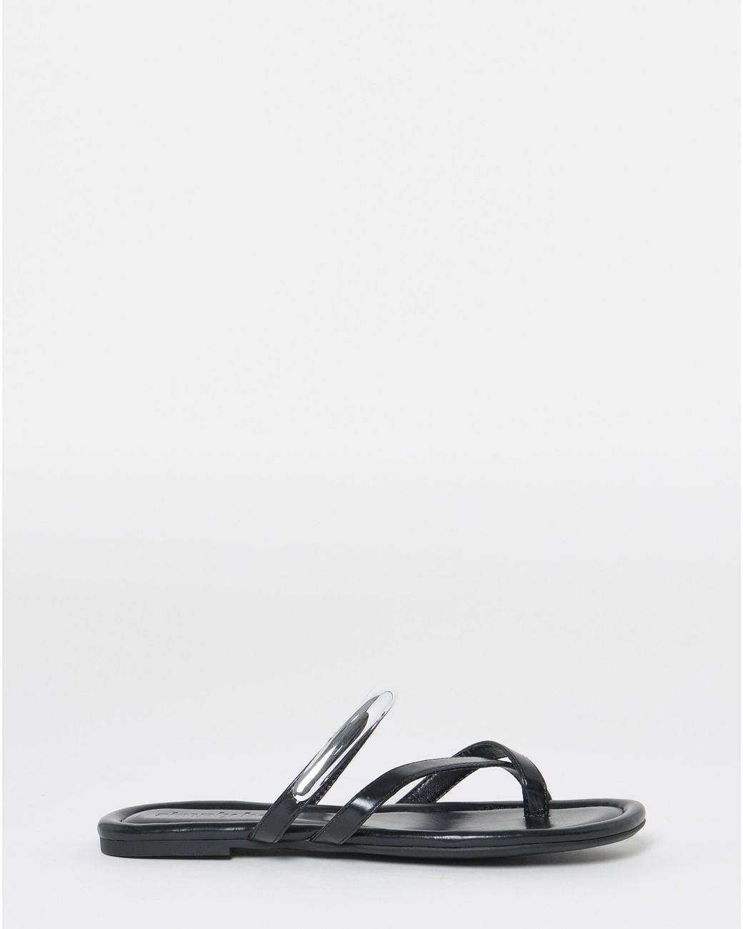 Simply Be Gray Toe Loop Hardware Sandals Extra Wide