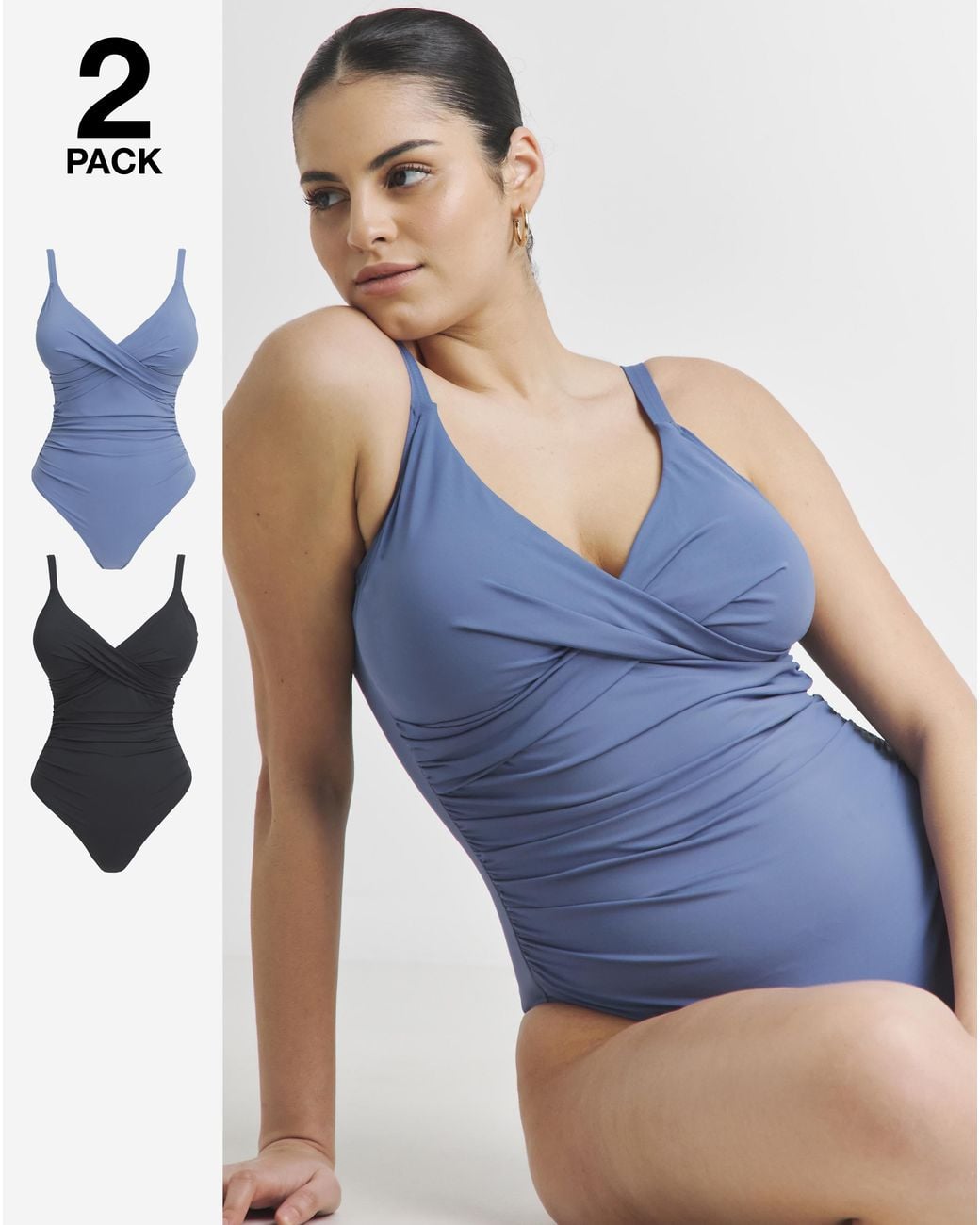 MAGISCULPT Blue 2 Pack Plunge Swimsuits