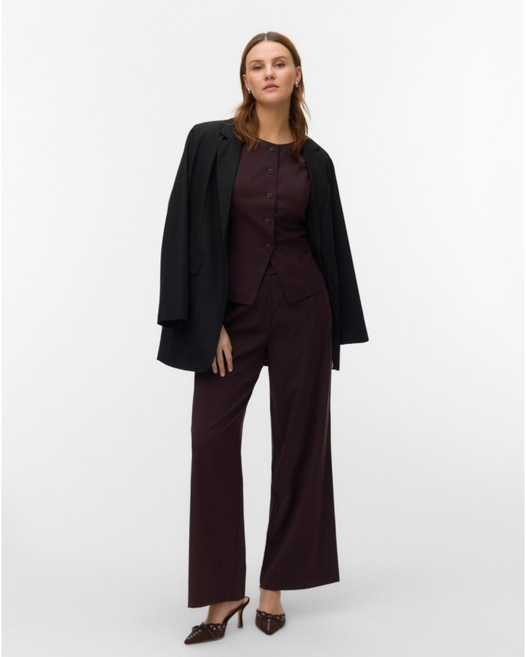 Vero Moda Blue Riva Stripe Straight Trouser