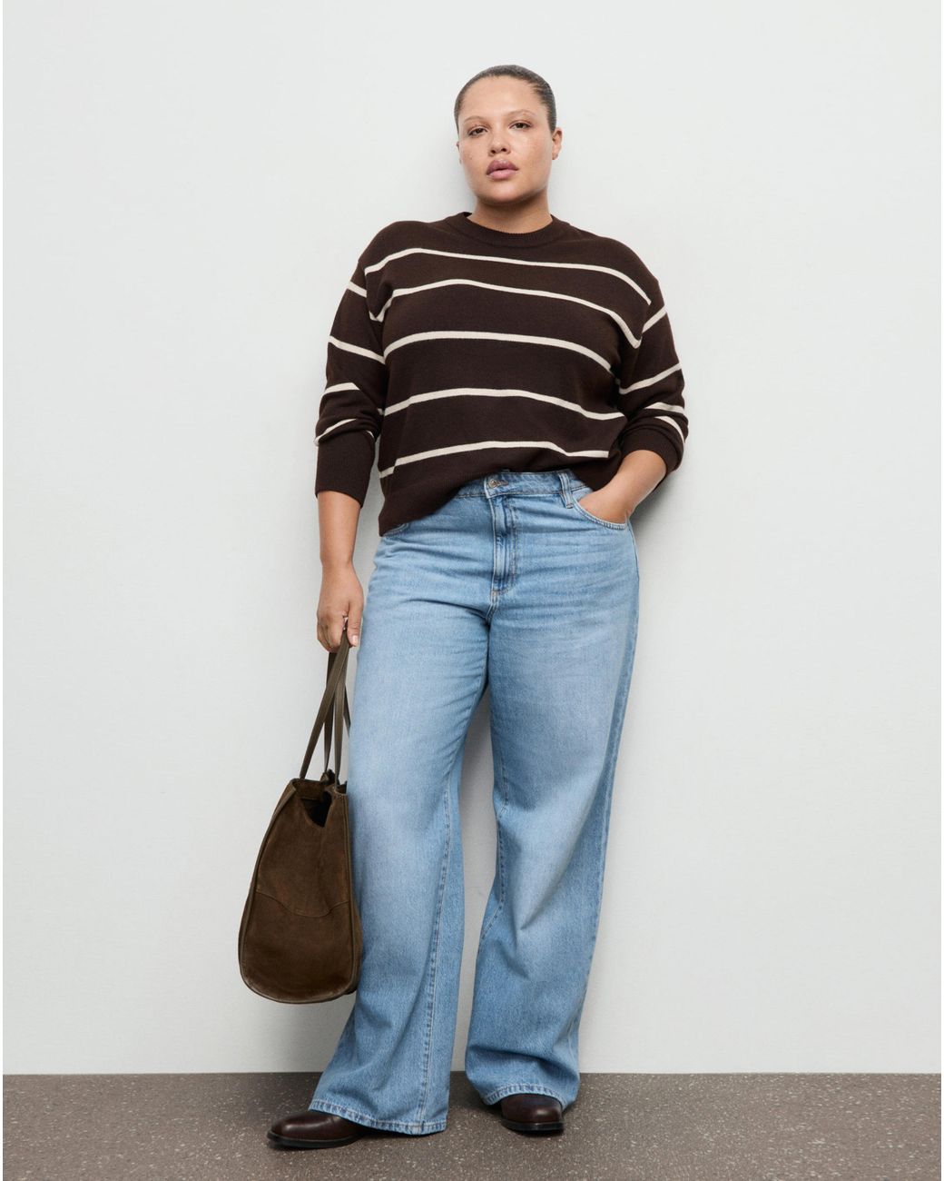 Mango Blue High-Rise Wide Leg Jean