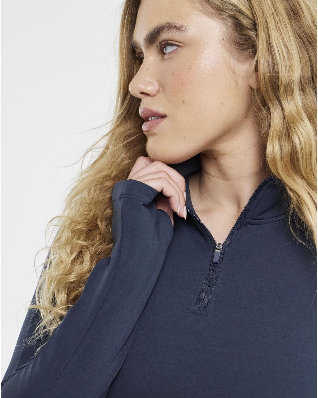 Sculpt Activewear Blue Quarter Neck Top