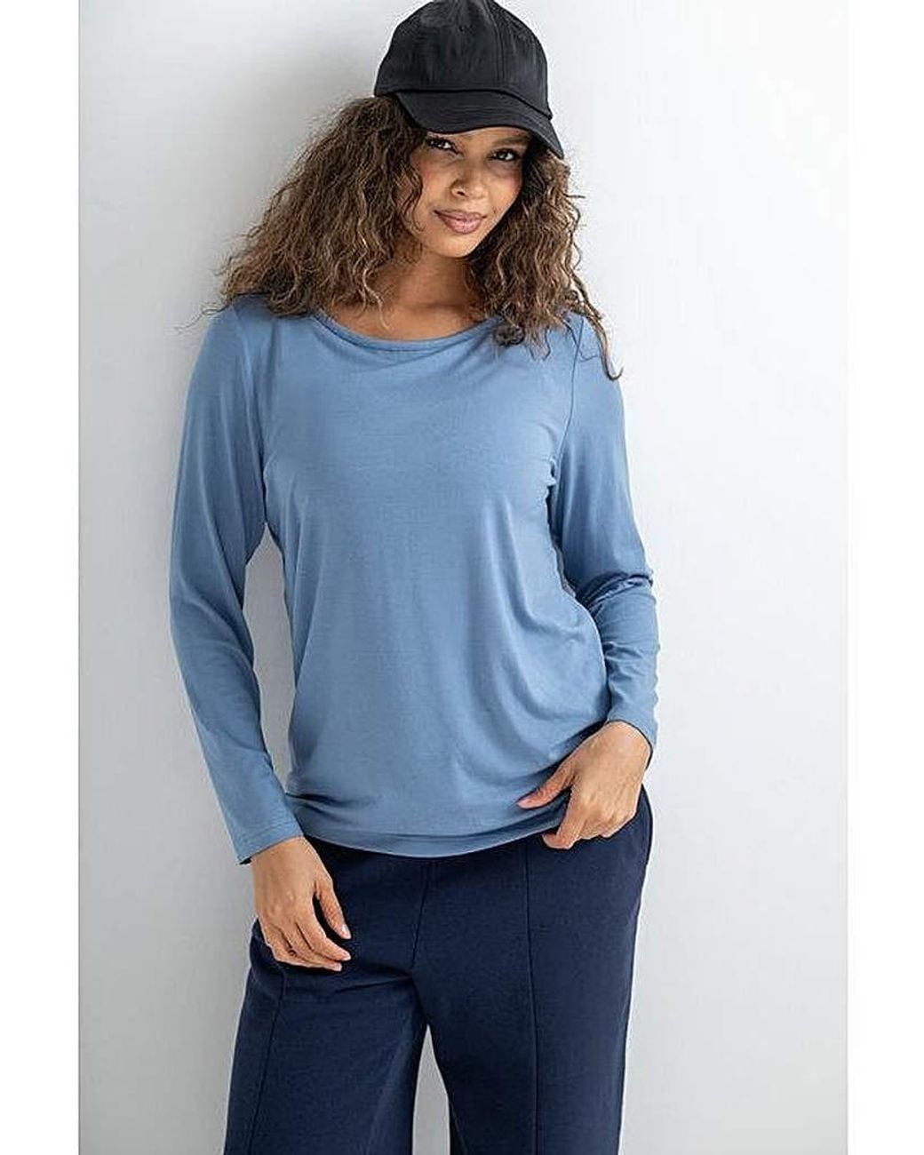 Pour Moi Blue Off Duty Long Sleeve Yoga Top