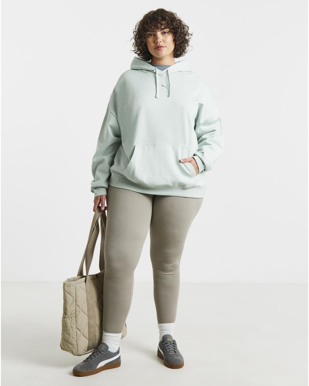 PUMA Gray Essential Cat Logo Relaxed Hoodie