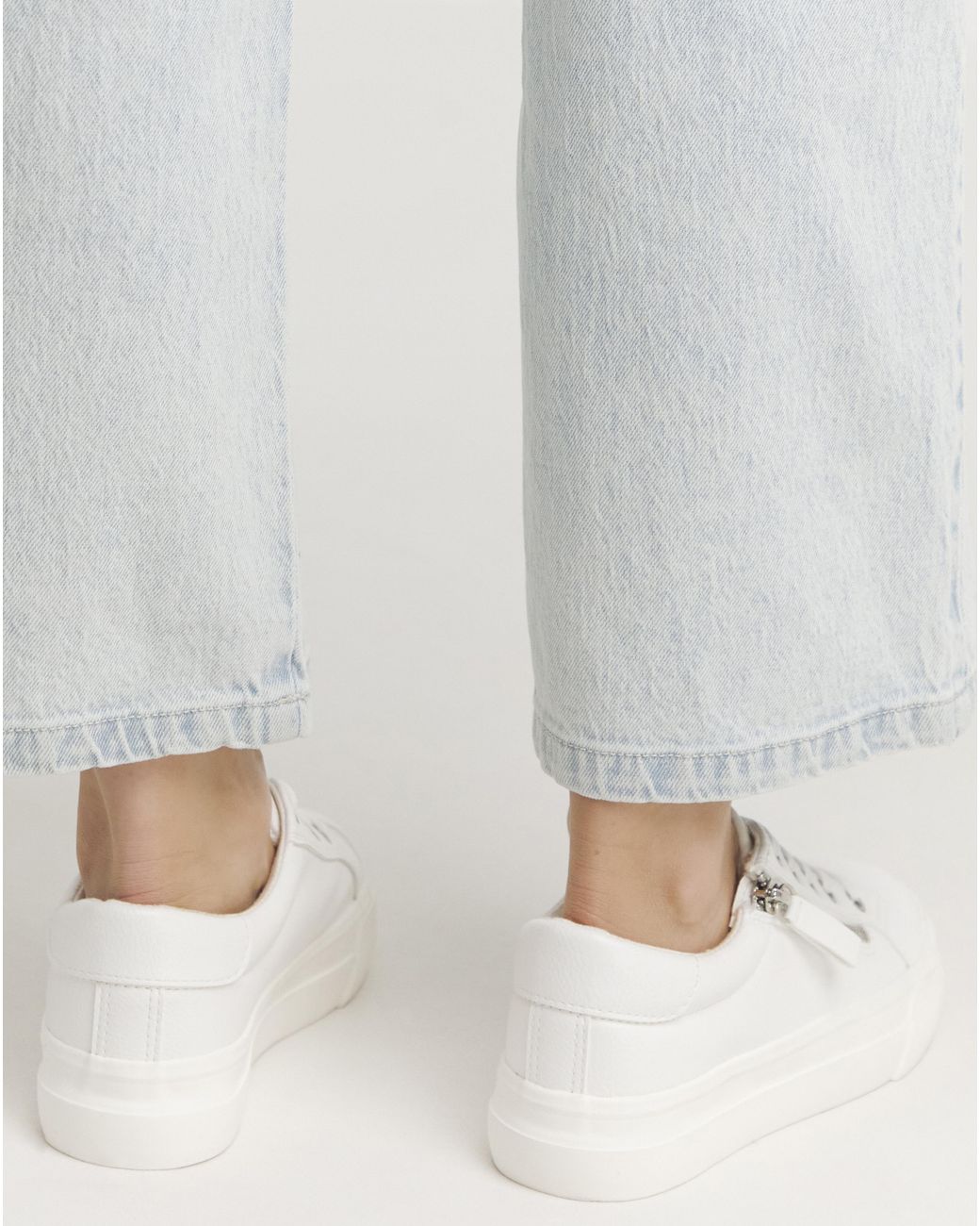 Simply Be White Lace Up Zip Detail Chunky Trainer Wide