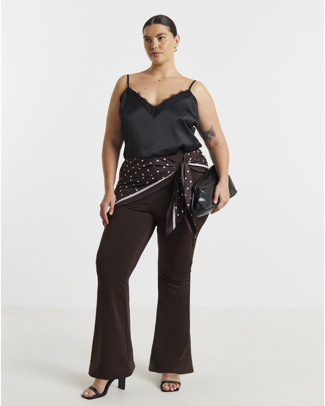 Simply Be White Scarf Detail Trouser