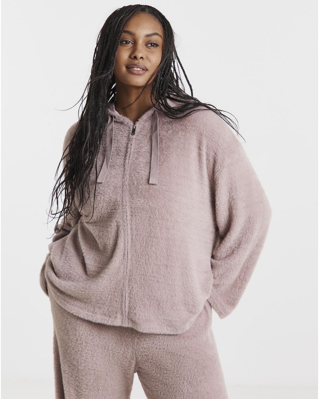 Simply Be Multicolor Fluffy Hooded Zip Through