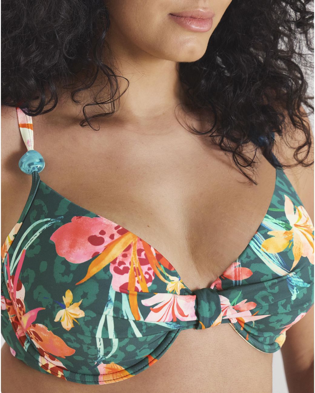 MAGISCULPT Black Bead Detail Bikini Top