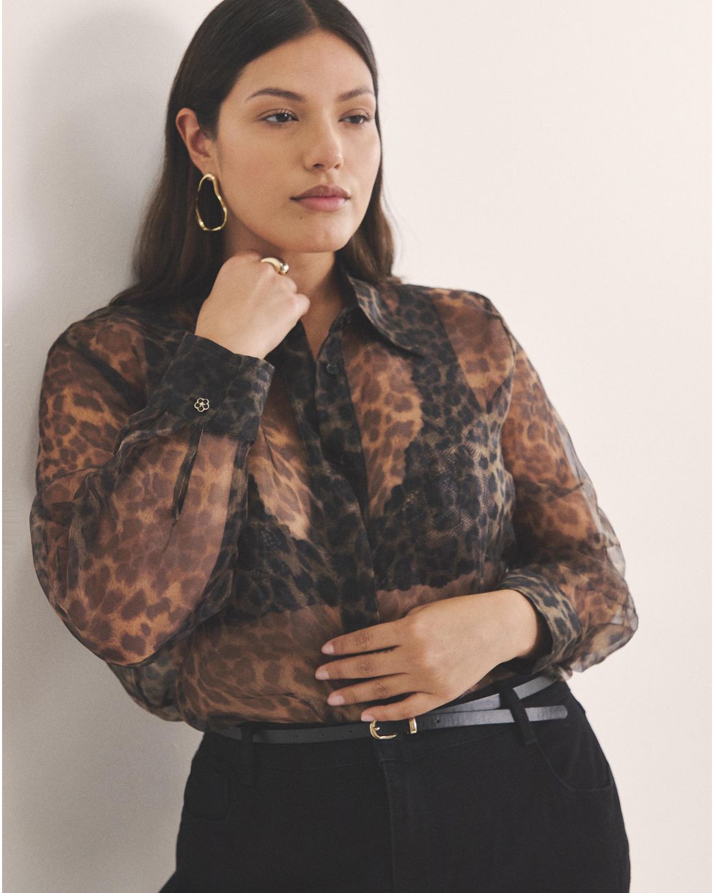 Simply Be Brown Organza Shirt