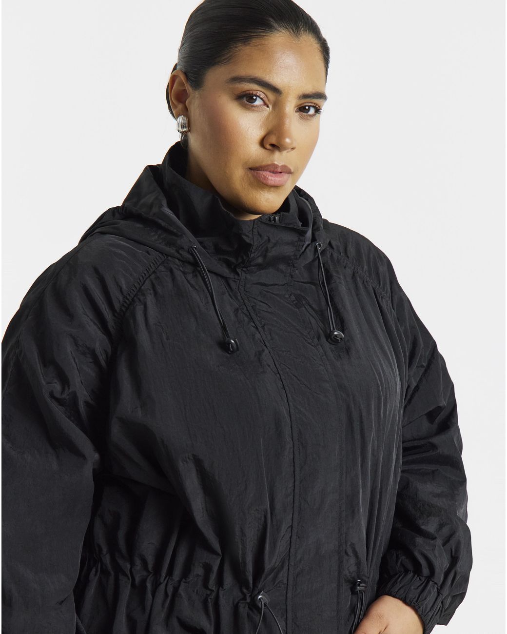 Simply Be Blue Pocket Detail Parachute Parka