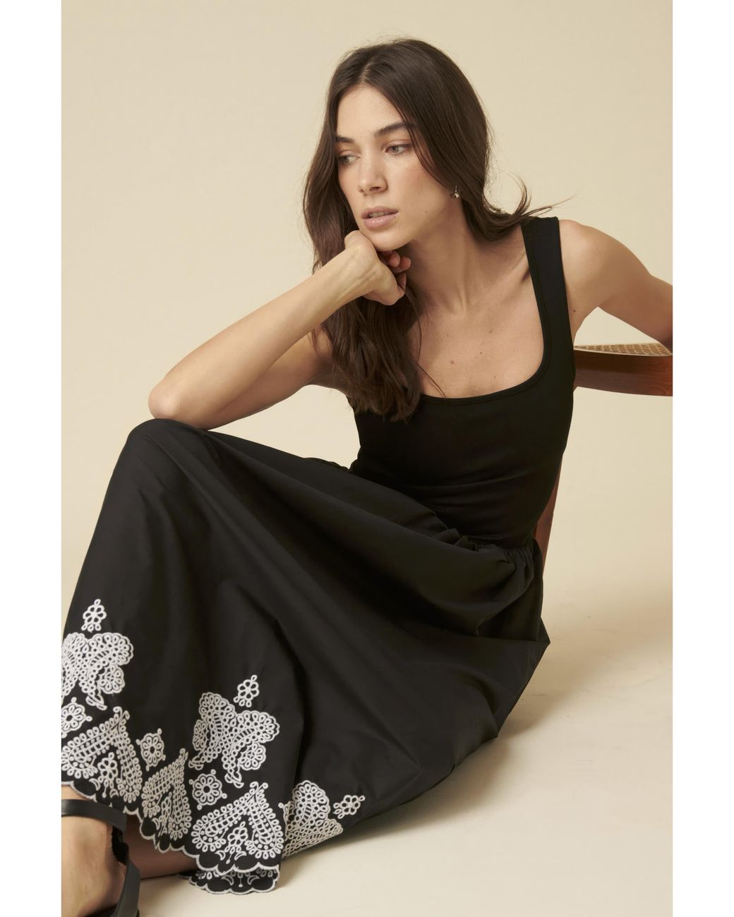 Nobody's Child Black Midi Dress