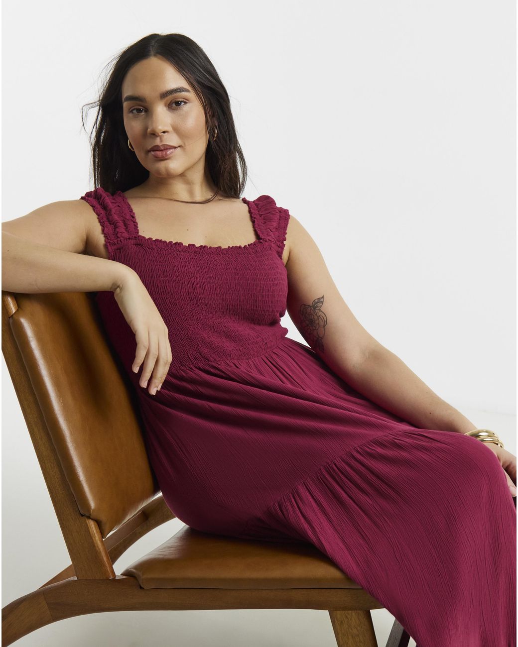 Vila Red Ankle Smock Dress